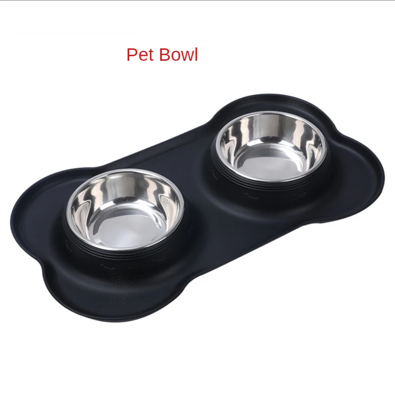 

Silicone Pet Bowl Silicone Dog Bowl Double Bowl Cat and dog feeding bowl Portable pet bowl