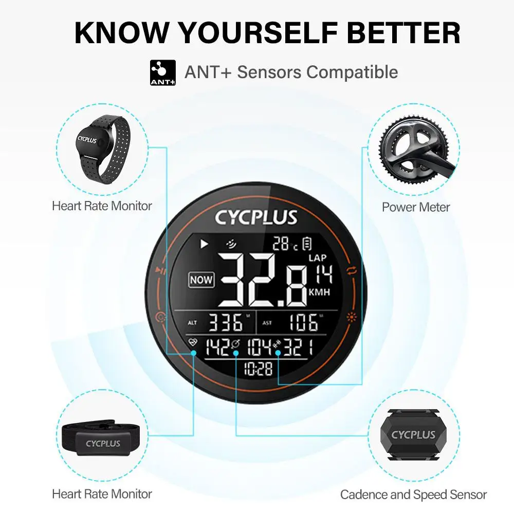 Велосипедный GPS-компьютер Cycplus M2 велосипедный спидометр Bluetooth 4 0 ANT + Ciclismo