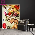 Искусство 5D сделай сам, алмазная живопись, цветок, женский головной убор, квадратная, круглая, стразы, бриллиант, Декор для дома