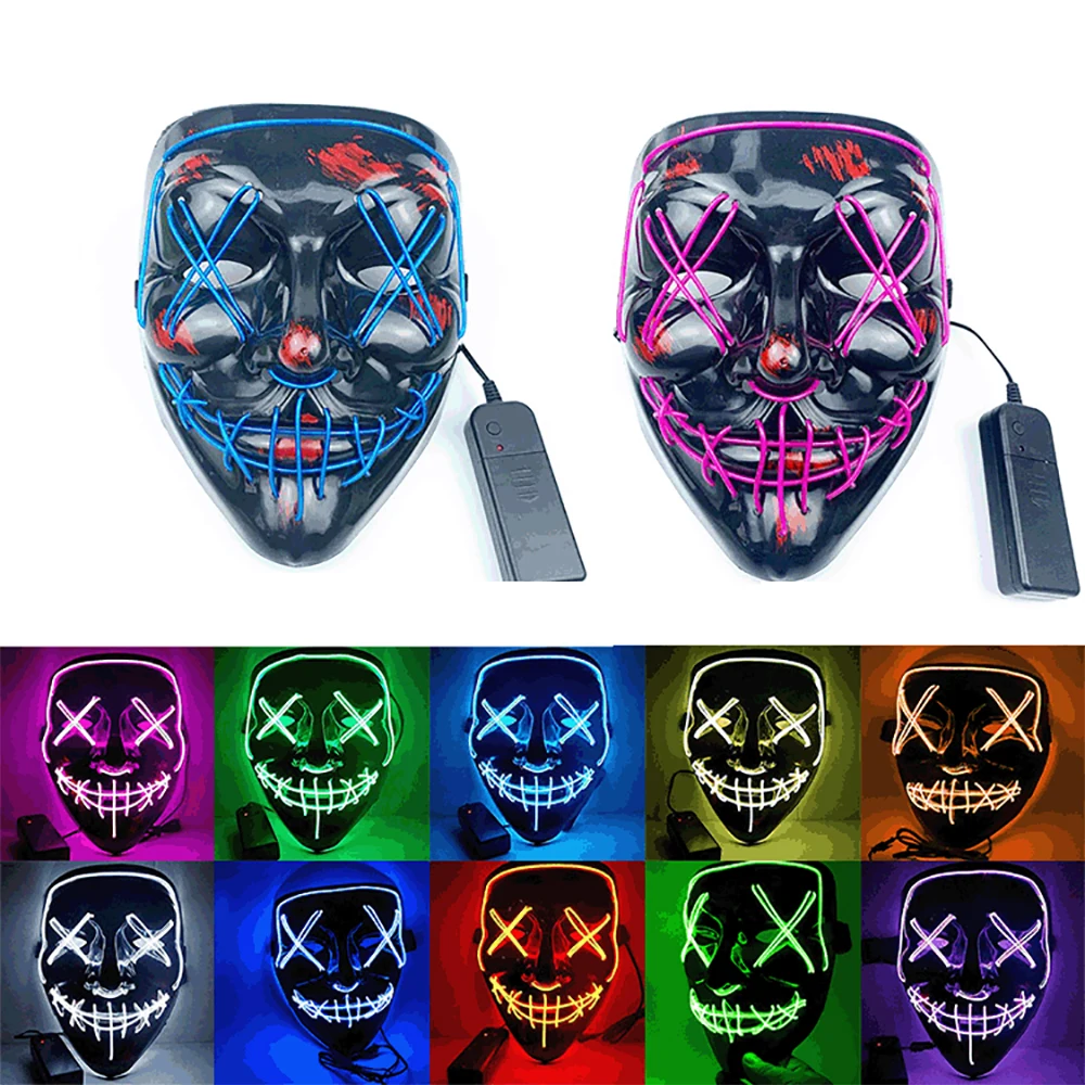 Маска для Хэллоуина светодиодный светильник Забавные Маски маска выборов