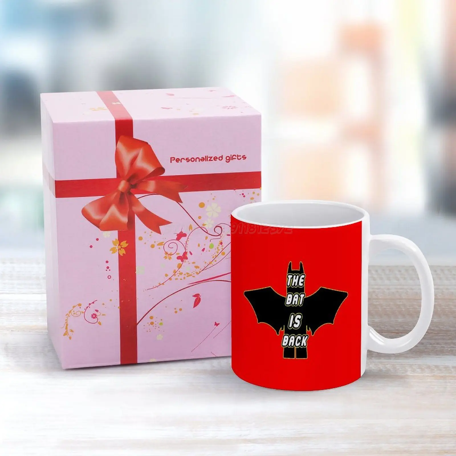 Белая кружка летучая мышь белая керамическая чайная чашка подарок на день