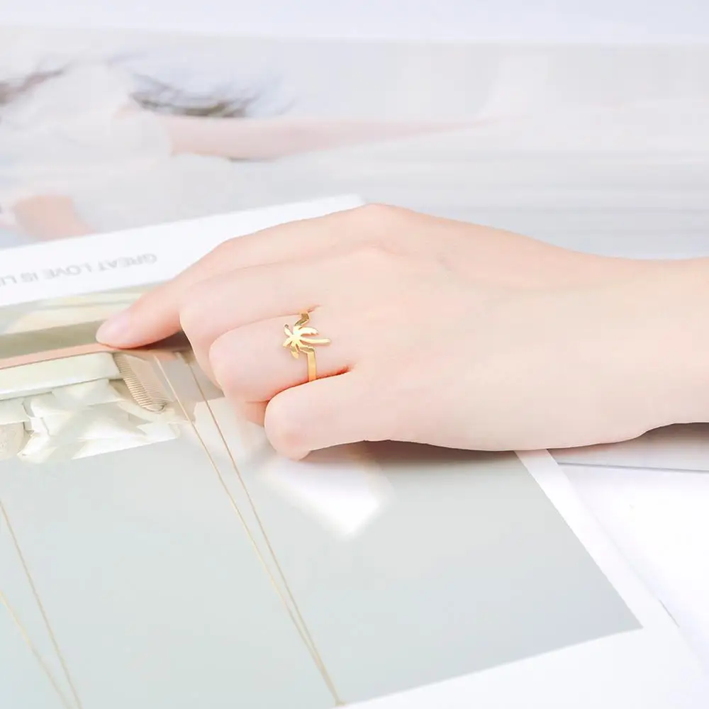 LIKGREAT кольцо из нержавеющей стали кокосовое дерево золотой серебряный цвет