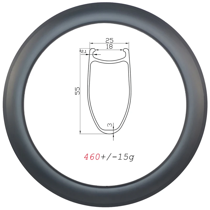 

Ultralight 460g 55mm road bike carbon rims 700c clincher basalt brake 25mm wide 16H 18H 20H 21H 24H 28H UD 3K 12K matte glossy