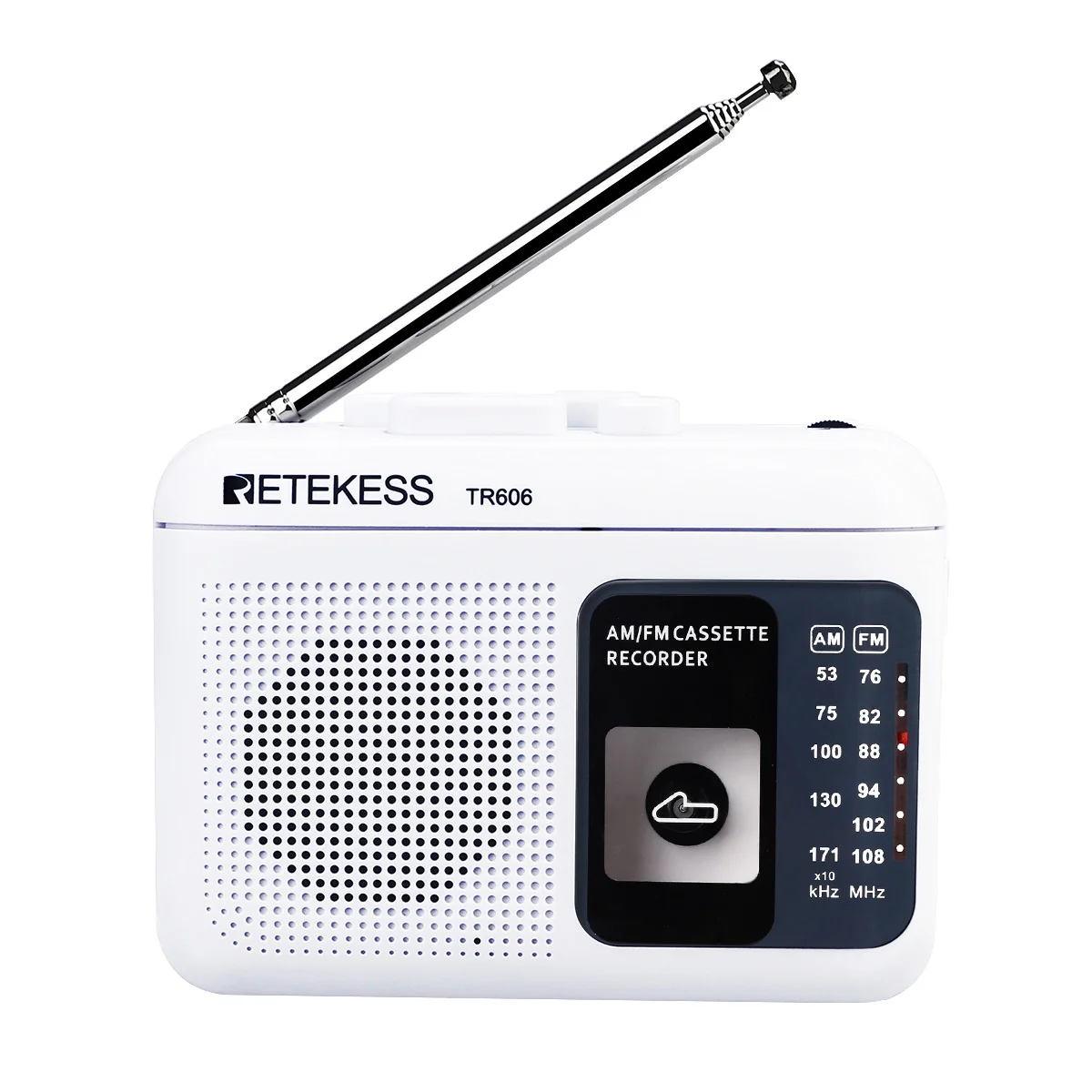 White Retekess TR606 FM/AM портативное радио с кассетным воспроизведением диктофона встроенный усилитель - Цвет: White