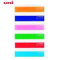 2 pcs uni djt15 200 ruler transparent straight ruler 15 cm 6 colors to choose plastic drafting supplies office school supplies