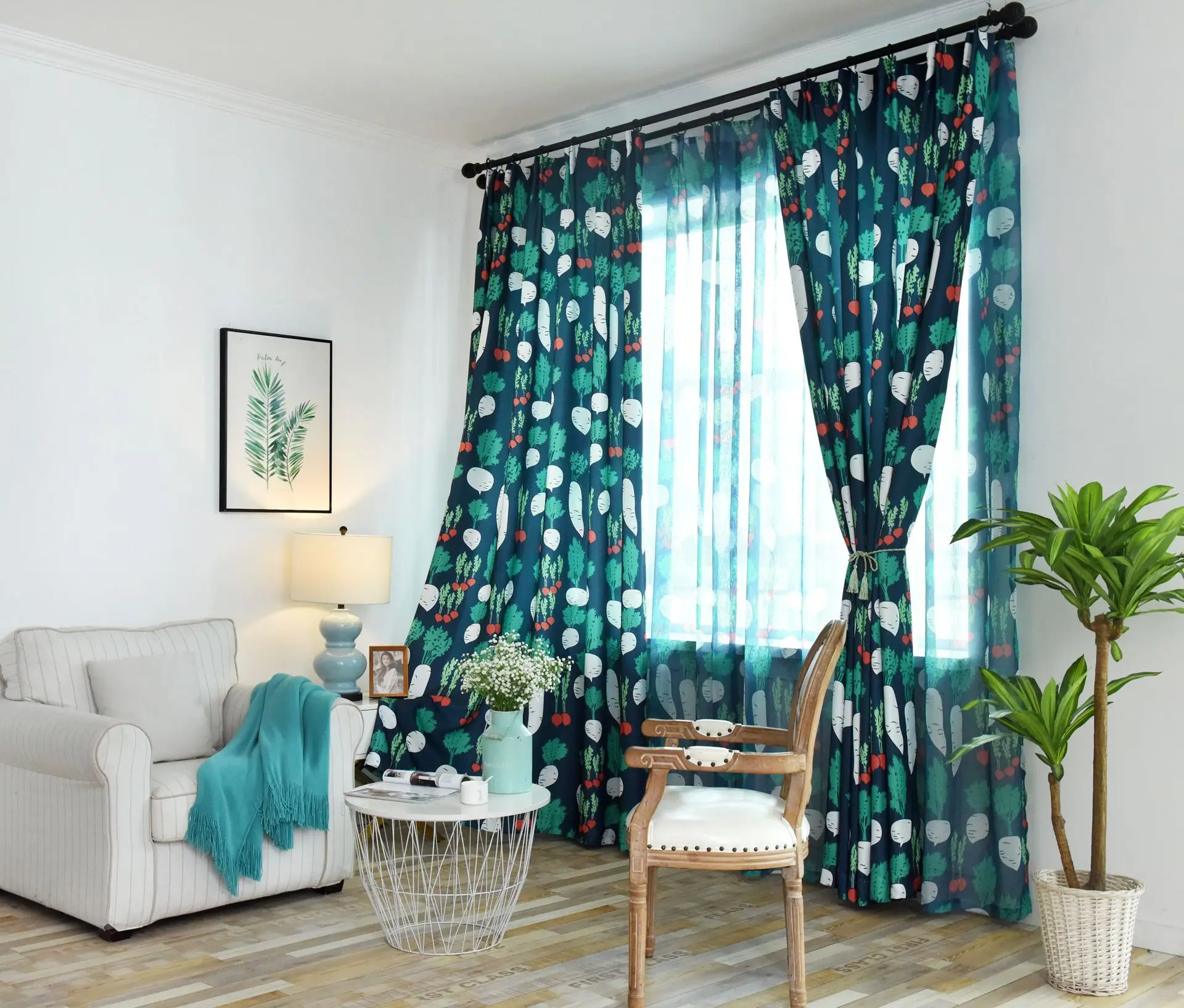 Пользовательские Современные скандинавские редисковые домашние шторы с