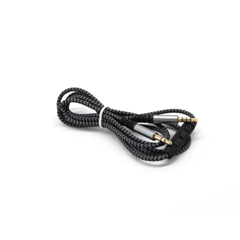 Универсальный Прочный аудиокабель со встроенным микрофоном сменный шнур для