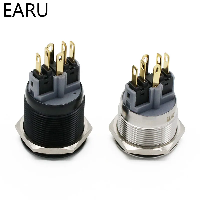 Водонепроницаемый металлический кнопочный высветодиодный ель 22 мм