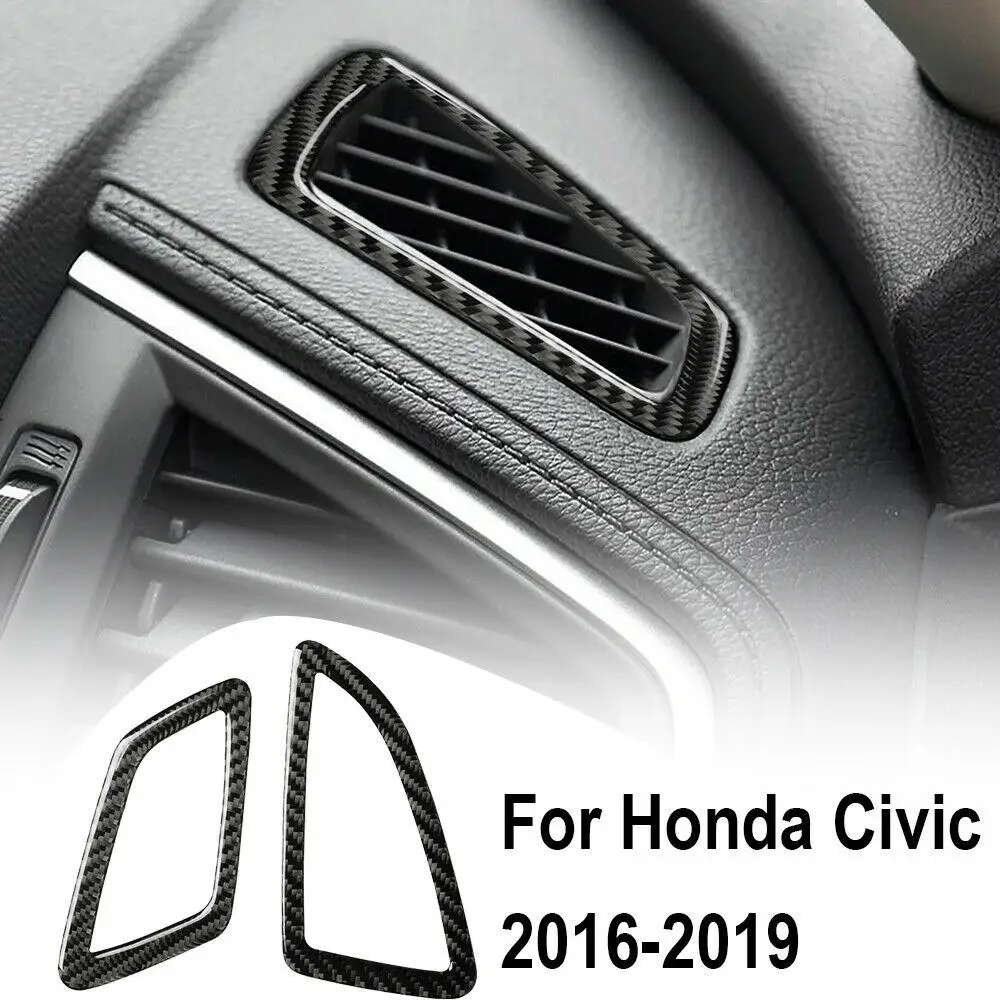 

2pcs Car Front Upper Air Vent Outlet Trim Sticker Fit For Honda Civic 2016-2019
