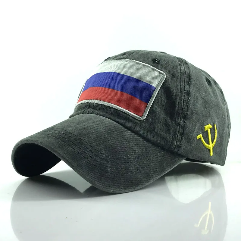 RU Флаг 100% хлопок мыть сделать старый бейсбольная шляпа Женская Мужская для