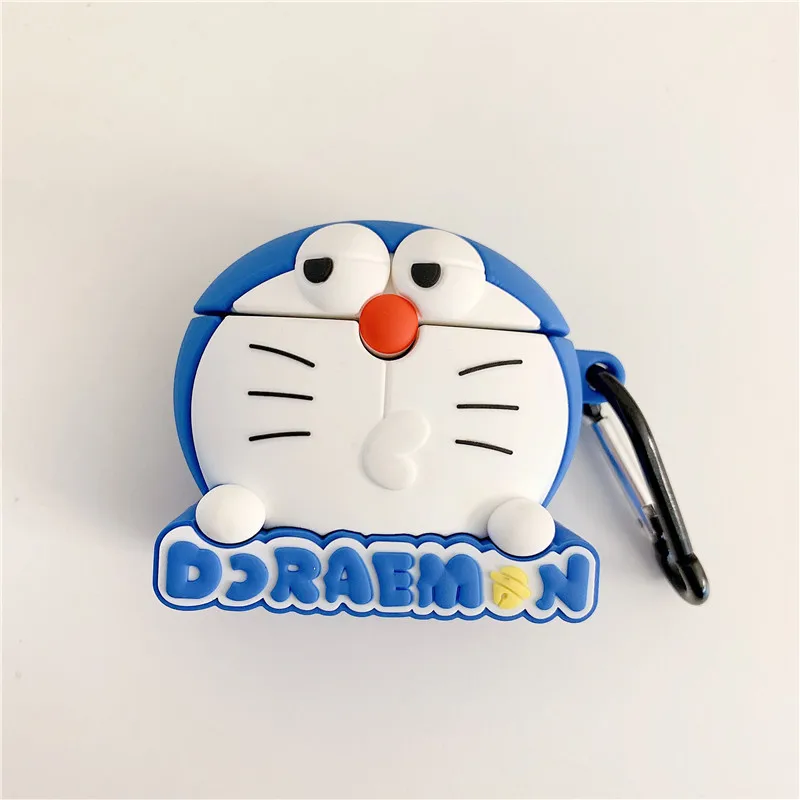 3D милые японские Мультяшные Doraemon корпусы гарнитурные для Apple Airpods 1/2 Милые силиконовые ударопрочный наушник крышка аксессуары - Цвет: 2