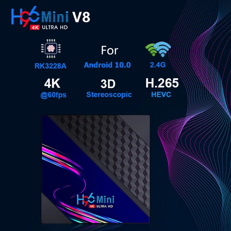 Умная ТВ приставка H96 Mini V8 RK3228A 8 Гб 16 Поддержка 1080p Wifi 4K BT для Youtube |ТВ-приставки и