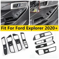 for ford explorer 2020 2022 car inner door armrest window lift button panel cover trim stainless steel abs interior accessories