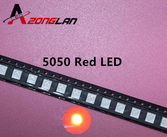 50 шт./лот поверхностное крепление новинка реальный кронштейн MUXIN LIGHT 5050 Red Smd Plcc-6
