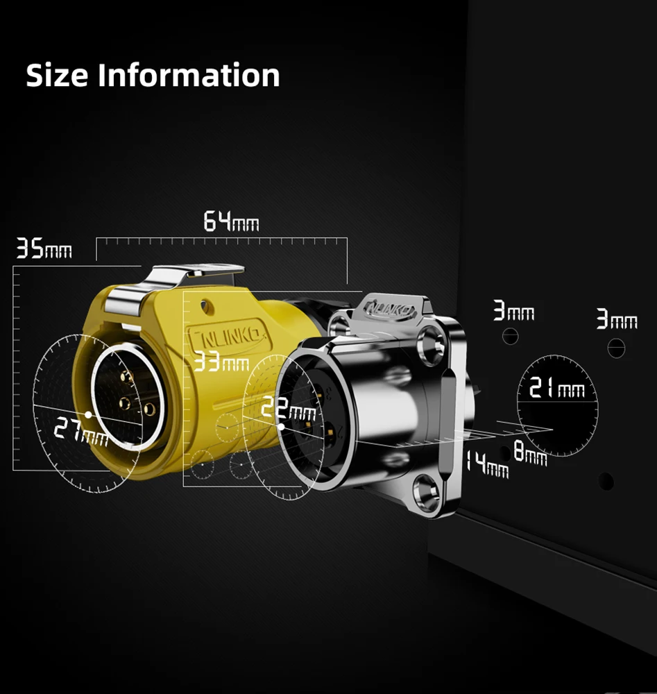 Цилиндрический промышленный гнездовой разъем 1/4 Bayonet 2Pin 3Pin 4Pin 5Pin 7Pin 9Pin 12Pin
