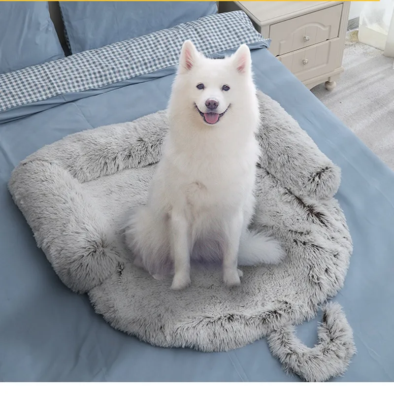 

Теплый плюшевый коврик для домашних питомцев на зиму, съемное и моющееся, водонепроницаемое одеяло для собаки, подстилка для будки, подстил...