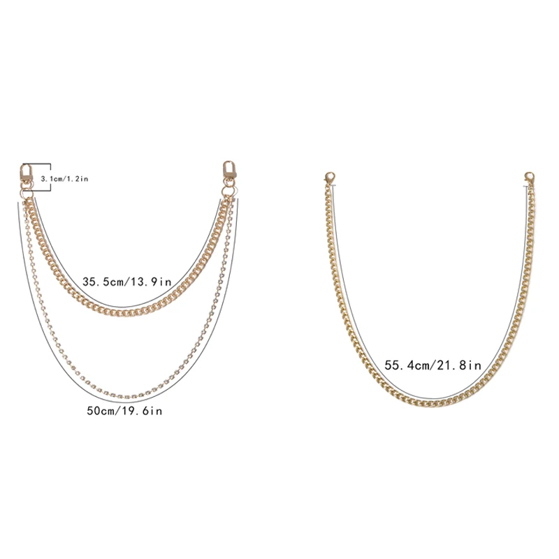 

Single/Two/Three Layer Belt Key Chain Punk Hip-hop Trendy Waist Chain Pants Jeans Long Metal Clothing Accessories Jewelry Unisex
