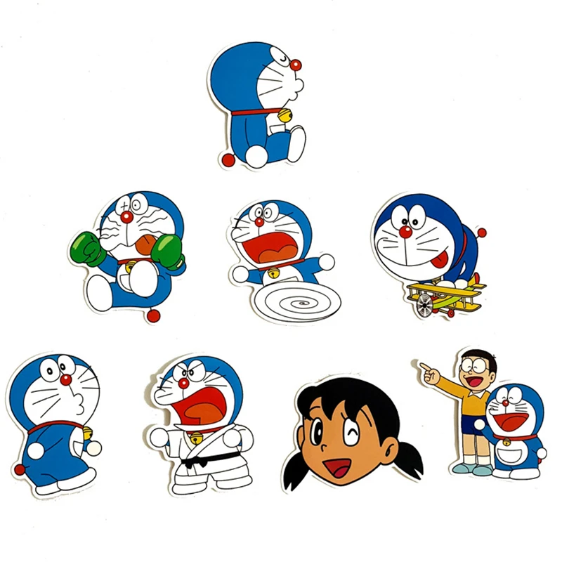 60 шт. Harajuku Doraemon наклейки на ноутбук аниме мультфильм винил багаж сноуборд бутылки