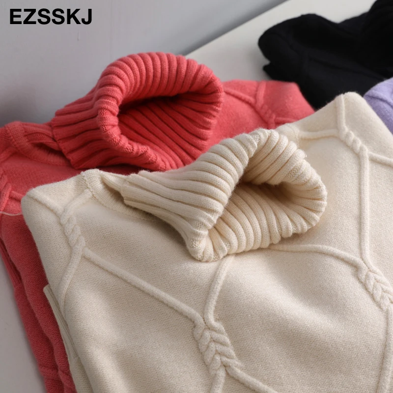 Осень-зима 2020 водолазка оверсайз толстый шерстяной Женский Повседневный большой