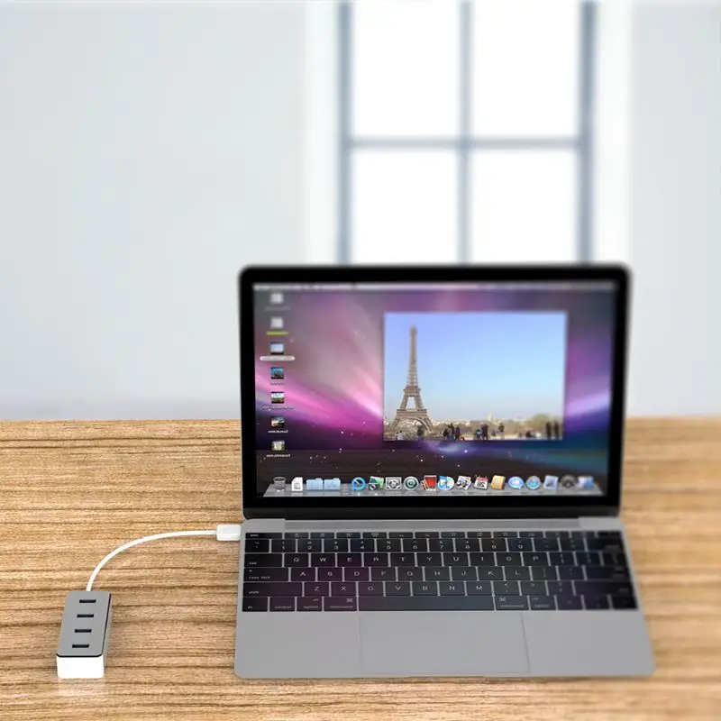 

Aluminum 4Port USB 3.0 Hub High Speed USB Splitter with Individual On/Off Switch