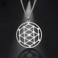 fashion stainless steel ladies necklace universe mesh graphic pendant clavicle chain men and women couples circle accessories