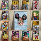 Картина на холсте с изображением Диснея Микки Мауса и Дональда Дака, абстрактное граффити, Настенная картина с принтом для декора гостиной