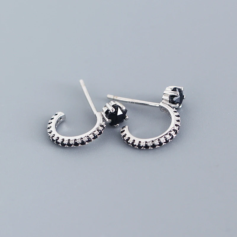 

PONYKISS Classic S925 Sterling Silver Zircon Minimliist Stud Earrings for Women Anniversary Fine Jewelry Accessory chic Gift