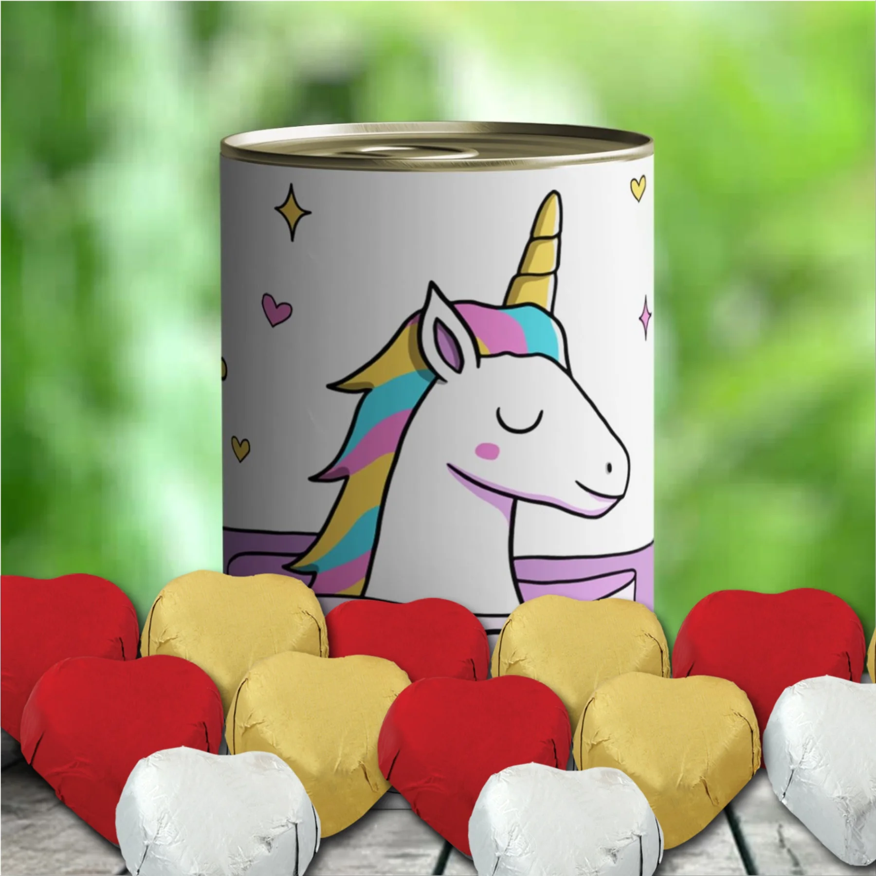 

Personalized Unicorn Themed Hearted Mabel Chocolate-3