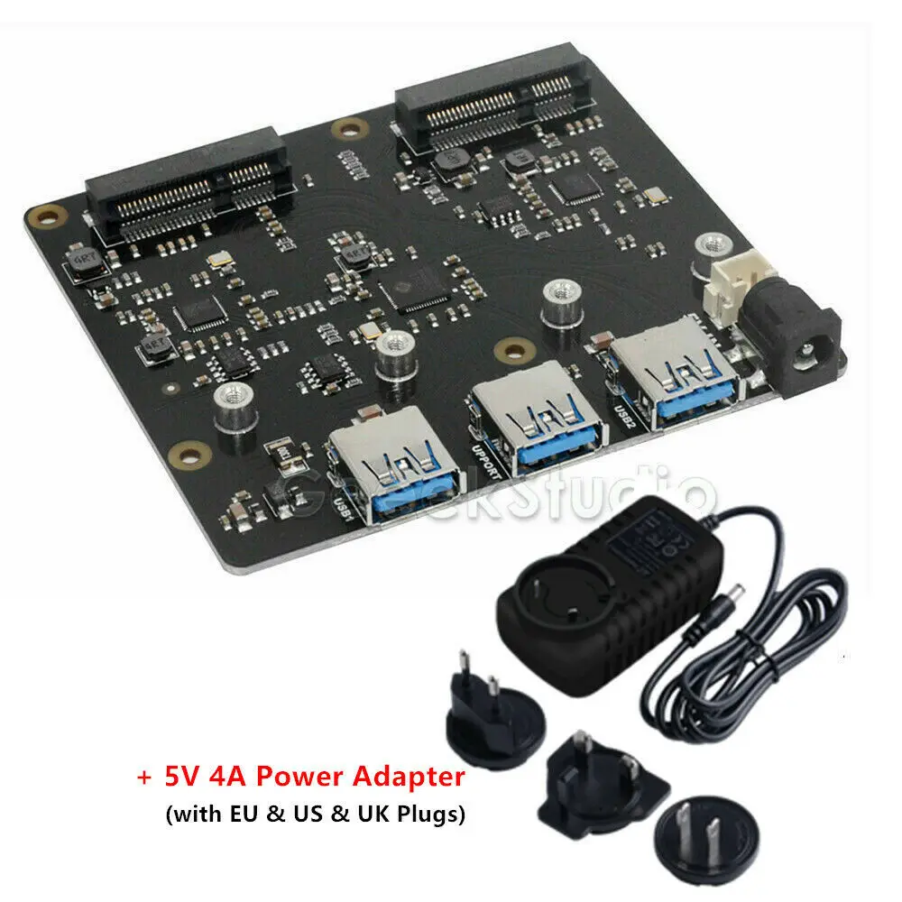 X852 двойной MSATA SSD щит USB 3,0 модуль Плата расширения питания для Raspberry Pi 1 Модель B+/2 B/3 B/3 B