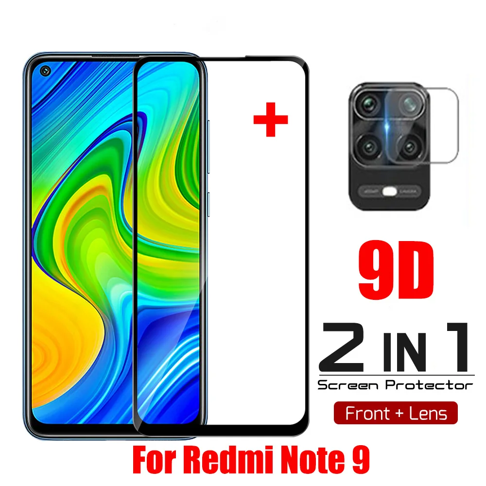 Стекло для redmi note 9 s 2 в 1 9d полное клеевое Защитное стекло камеры xiaomi искусственное