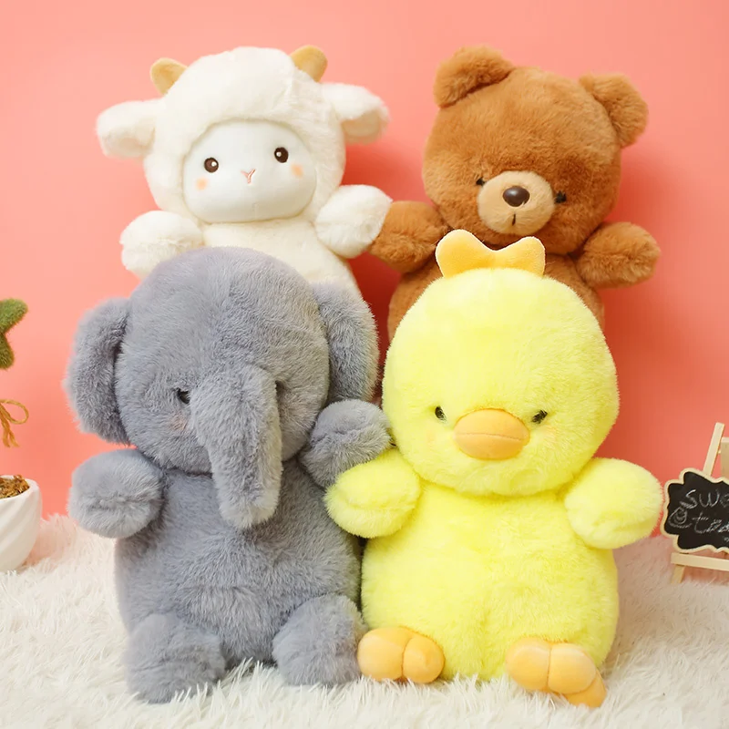 

Cartoon anime lamb elephant teddy bear duck animal plush stuffed doll pillow hand puppet decoration pendant ornament birthday gi