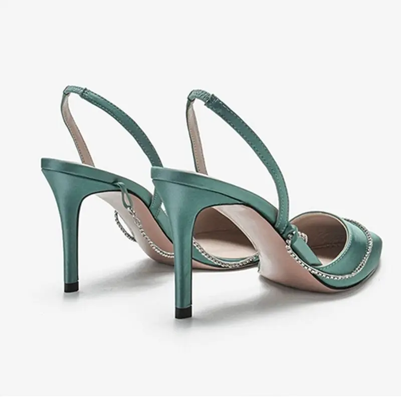 

The New Women's Shoes Sandals Thin Heel Fashion Women's High Heel Chain Shoes Women's Pointed Single Shoes