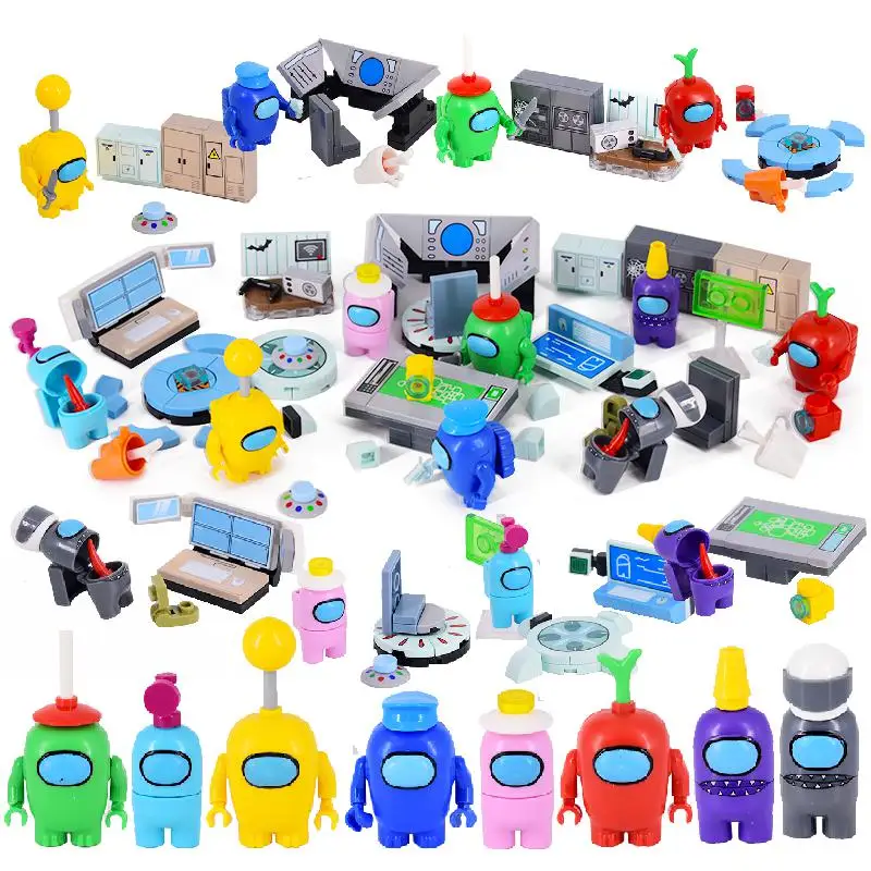 

8Pcs/set Amongs Space Alien Us Figures Peluche Game Model Building Blocks Kit Bricks Classic Kids Toy For Children Gift