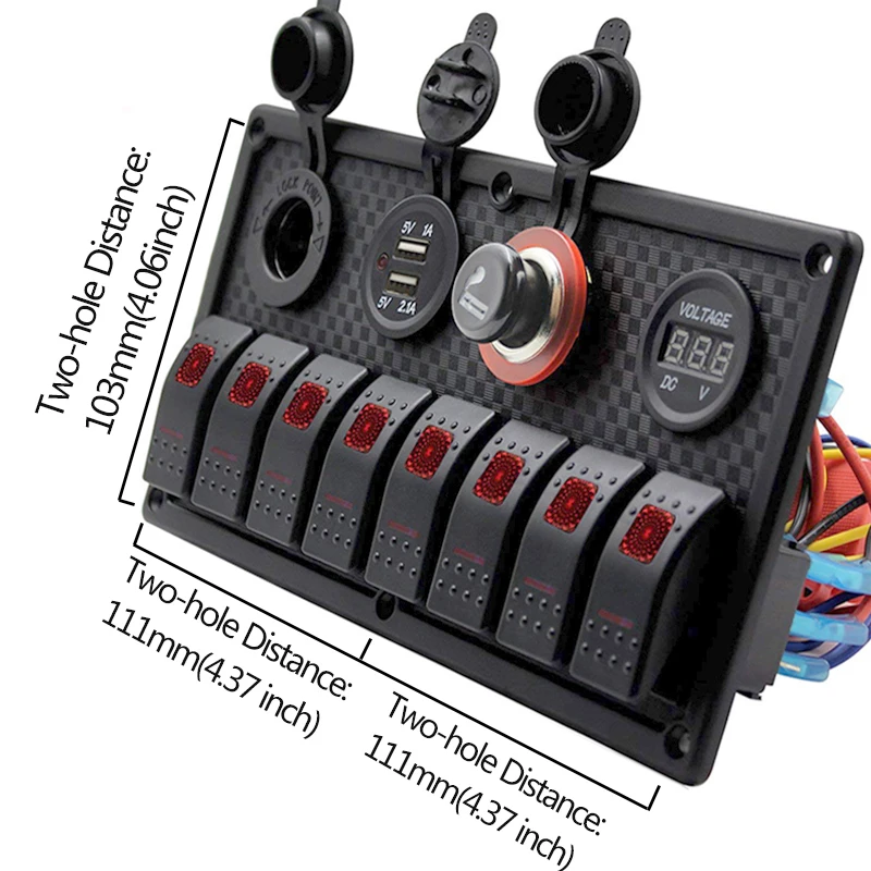 Кулисный переключатель для лодки и автомобиля 12 В ~ 24 со светодиодсветильник
