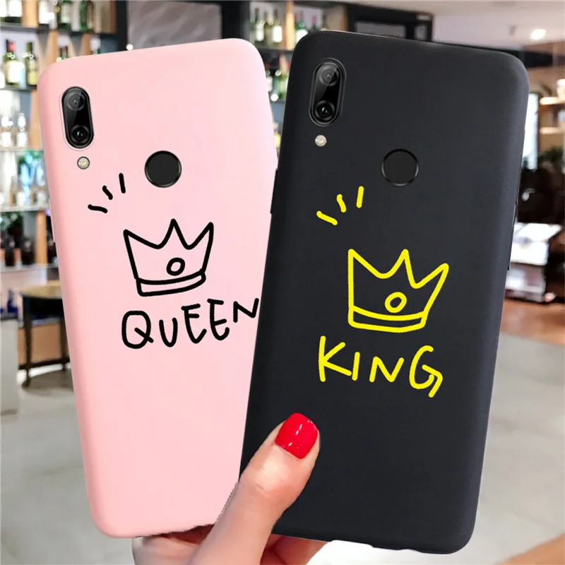 Для Huawei P8 P9 P10 P20 Lite Plus P30 Pro 2017 P Smart 2019 чехол с рисунком King Queen мягкий для Mate 8 9 10 20 X