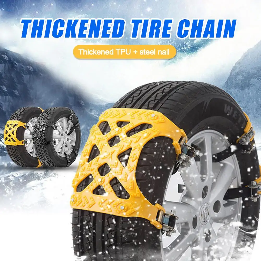 

Car Tyre Chain Winter Roadway Safety Tire Chain Adjustable Anti-skid Safety TPU Chains Double Snap Snow Non-slip Wheel Chain