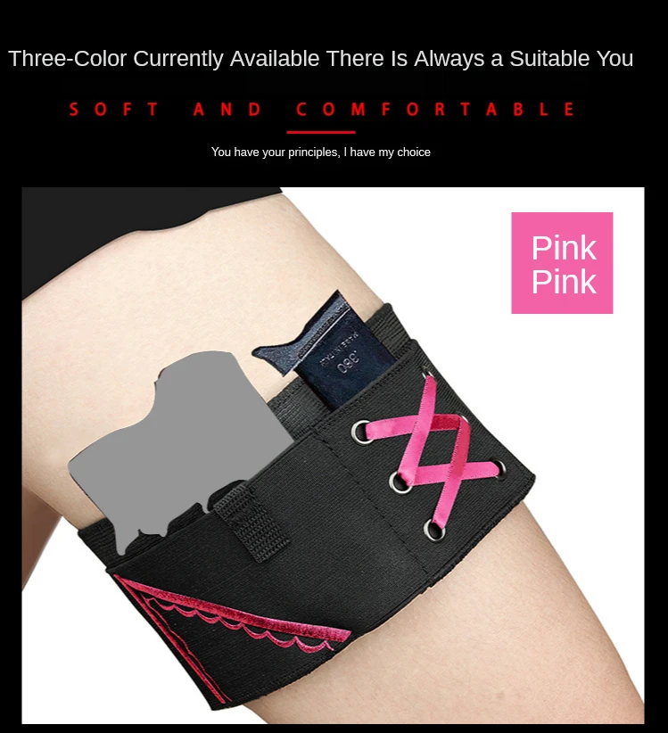 

Girl Holster Leg Embroidery Sexy Small Holster M L Size Hidden Self Defense Non Slip Lady Tactical Leg Cover