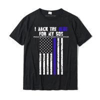 i back the blue for my son thin blue line mom t shirt cotton men t shirts autumn tops shirts fitted casual