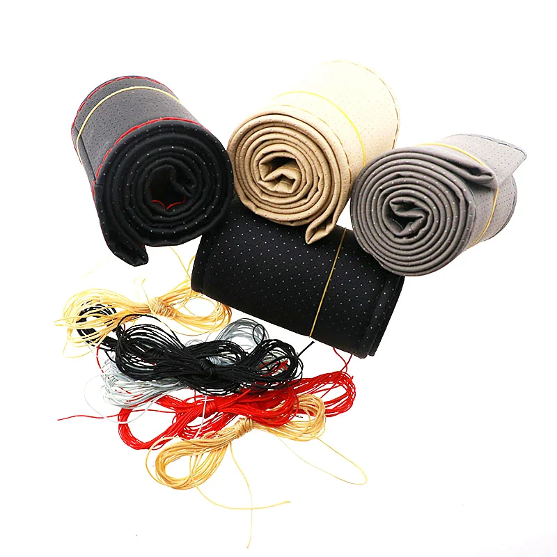 DIY Мягкий Нескользящий ручной швейный чехол рулевого колеса автомобиля для Citroen