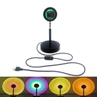 USB-проектор с радужным закатом, красный светодиодный ночник, проекционный Настольный светильник для спальни, бара, кафе, магазина, настенный декоративный светильник