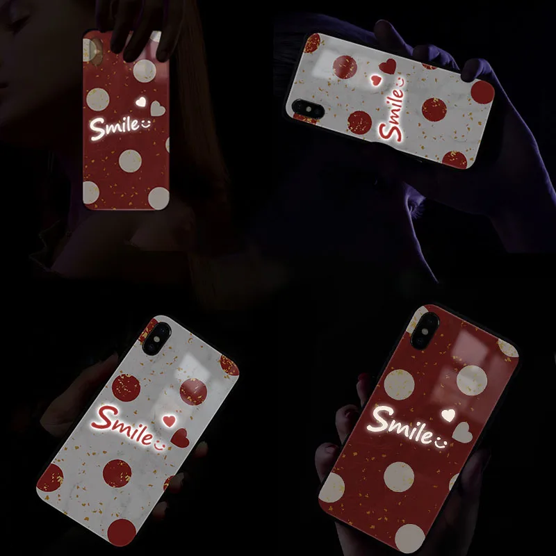 Умный светодиодный светящийся чехол для телефона iphone 11 Pro Max с милым рисунком