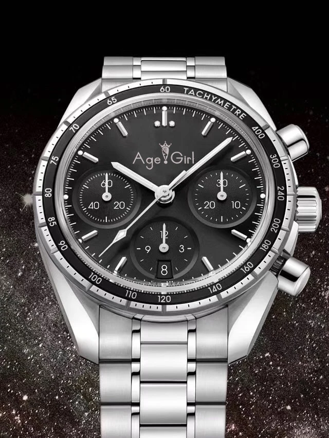 

Luxury New Men Automatic Mechanical Watches Speed Racing Luminous Gent Black Coffer Blue Chronometer Watch Glass Back AAA+