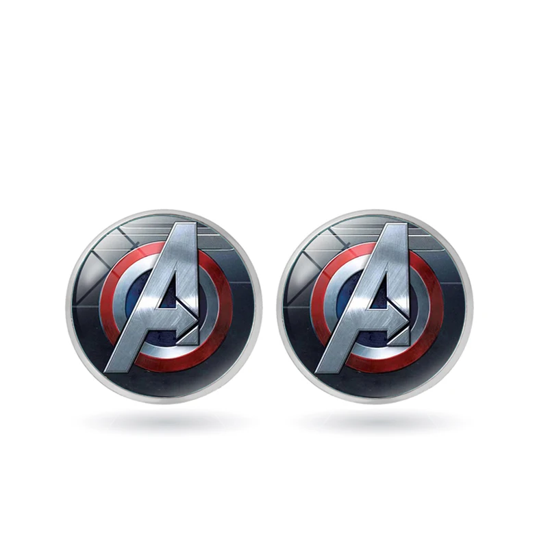 Мстители 4 мультфильм серьги гвоздики Стекло Творческий два половина