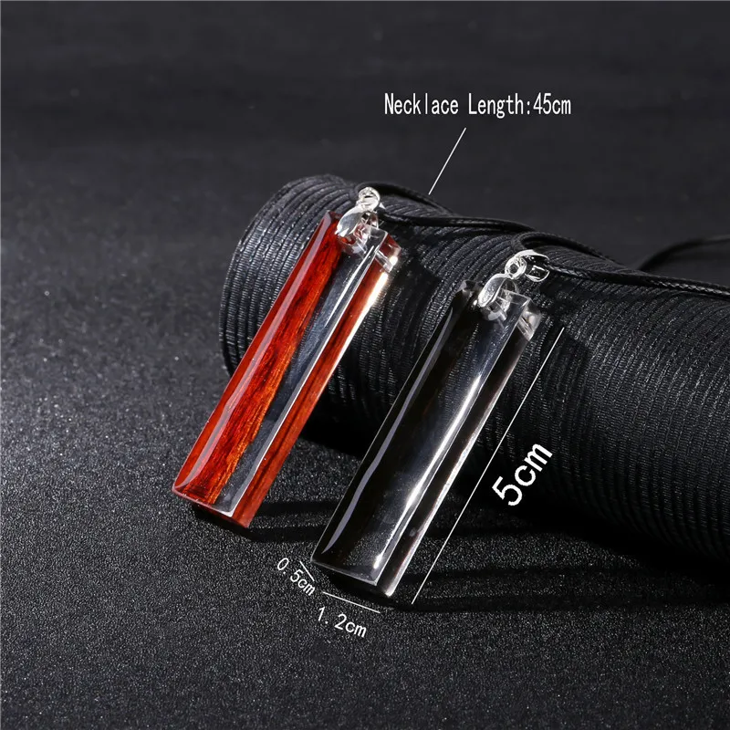 Уникальный мужской ожерелье из натурального красного дерева в кулон смолы