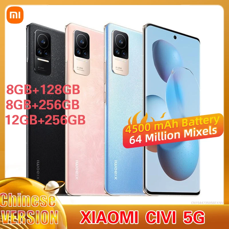 Chinese Version Xiaomi Civi Smartphone 64MP Dual Soft Light Selfie 120Hz  Color Screen FHD 4500mAh Battery Stereo Dual Speakers