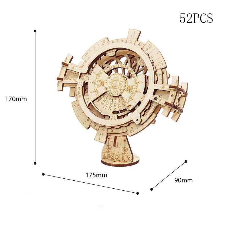 3D Wooden Mechanical Transmission Model Creative Toy Password Box Jewelry Box Perpetual Calendar Pendulum Birthday Gift