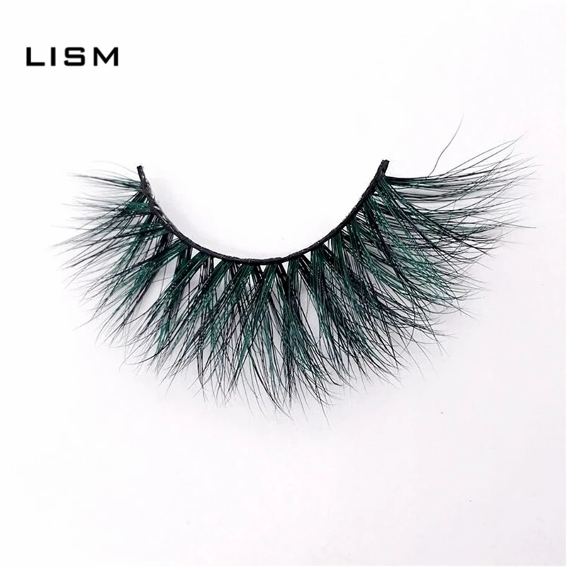 

color luxury mink lashes wholesale natural long individual thick fluffy colorful false eyelashes Makeup Extension Tools lash box