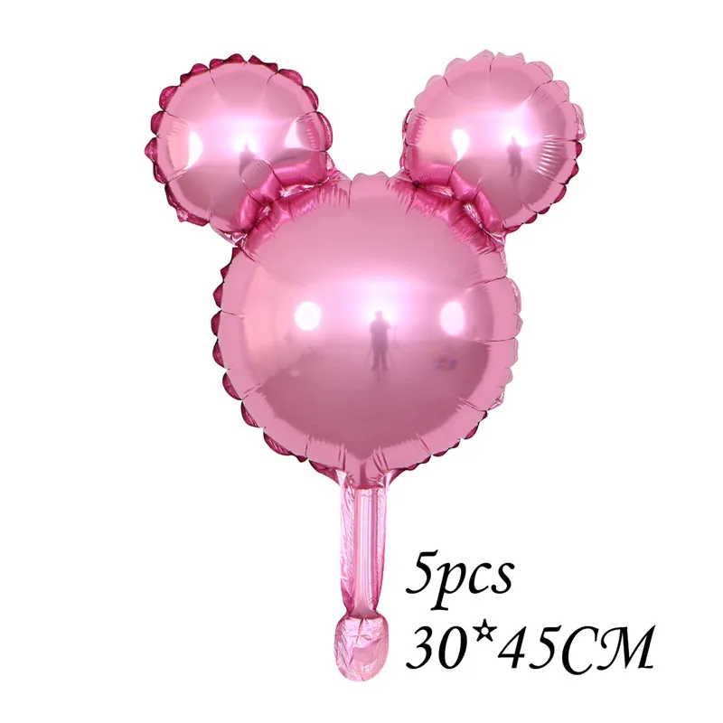 5pcs head 112 см гигантский Микки Минни Маус фольгированный шар мультфильм день рождения украшения дети ребенок душ вечерние игрушки - Цвет: 5pcs head