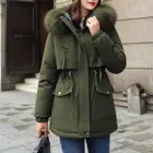 Женские Длинные парки оверсайз, толстые женские теплые пальто с длинным рукавом и карманами на пуговицах, зимнее плотное пальто с подкладкой, 2020