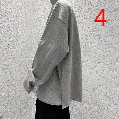 

Long-sleeved t-shirt men 2020 new autumn men's bottoming shirt white cotton men